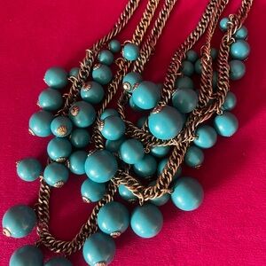 Maximalist Iris Apfel Inspired Turquoise Beaded Necklace
